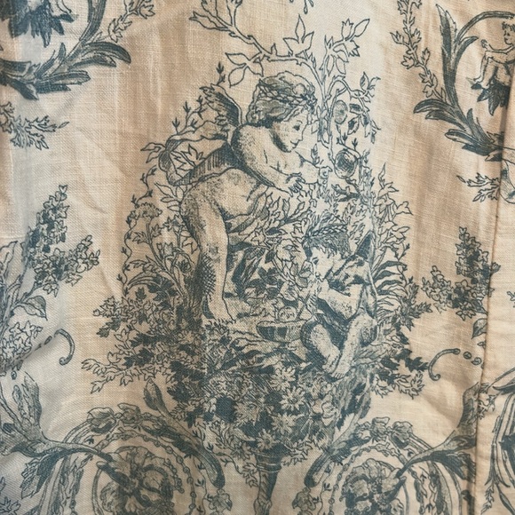 Vintage 1990s Linen Match Blue and White Dress Size 6P. - Picture 6 of 11